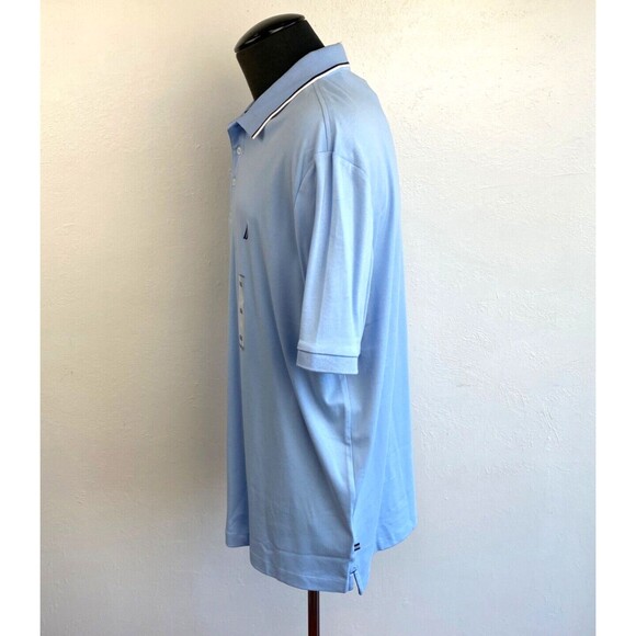 Nautica Mens Polo Shirt XXL Light Blue Knit Short Sleeves Golf Sports Casual - Picture 5 of 11